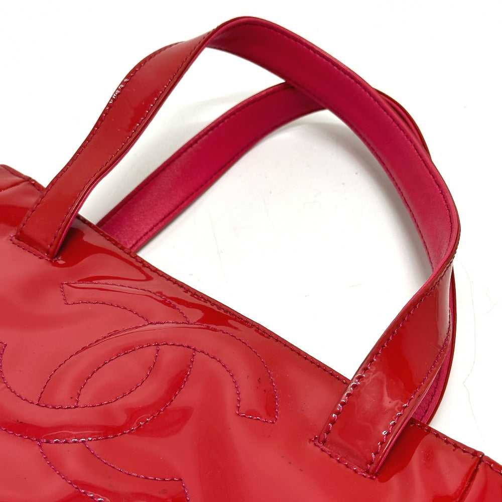 CHANEL Tote Bag enamel Red Triple COCO Mark logo … - image 6