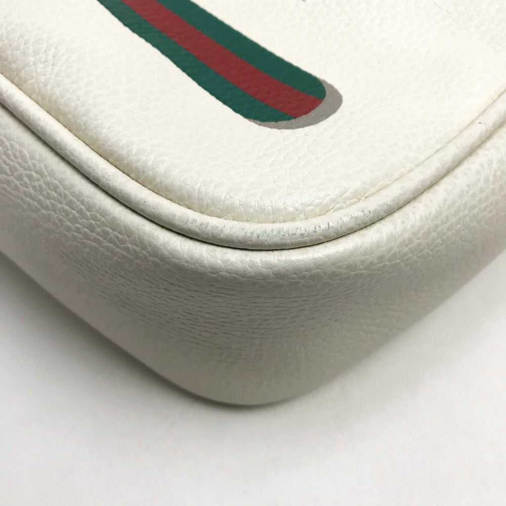 GUCCI Shoulder Bag 523589 leather white Logo prin… - image 5