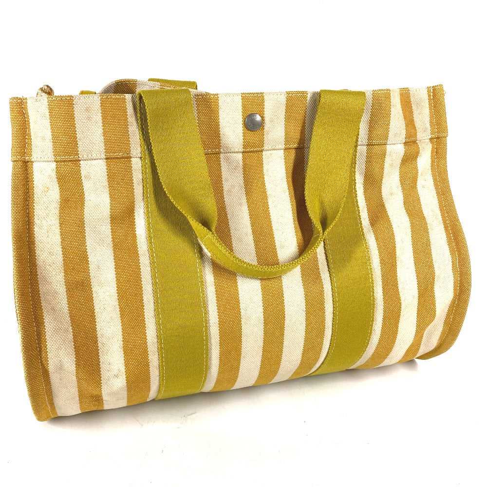 HERMES Tote Bag canvas yellow With porch Cannes M… - image 3