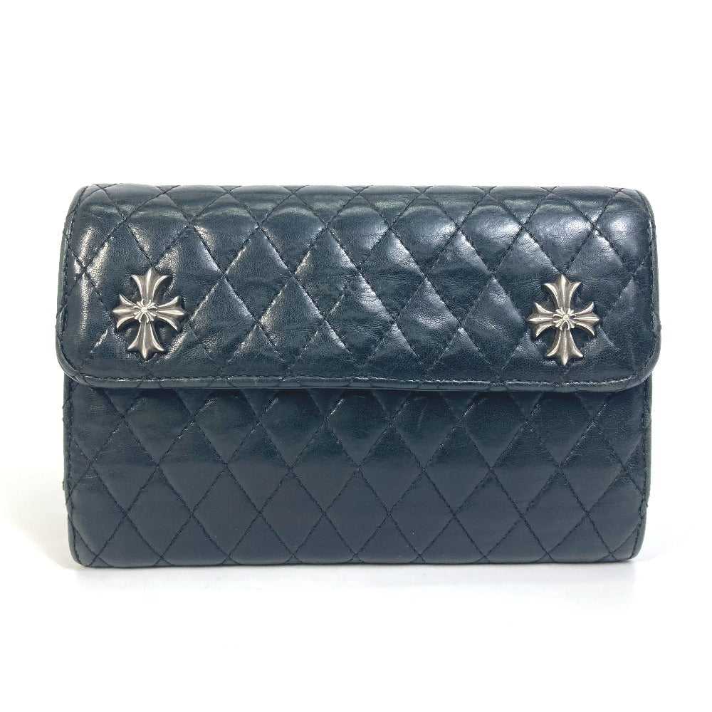 CHROME HEARTS Trifold wallet leather black WAVE4 … - image 1