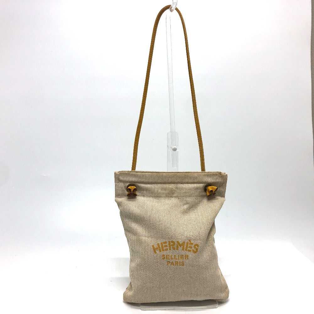 HERMES Shoulder Bag Towal chevron beige logo Alin… - image 1