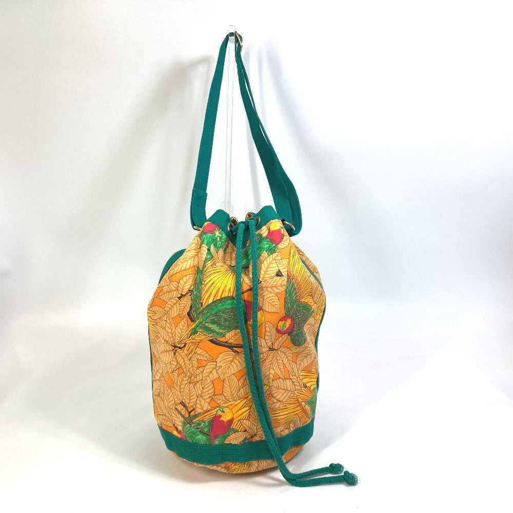 HERMES Shoulder Bag canvas green vintage Bird pat… - image 10