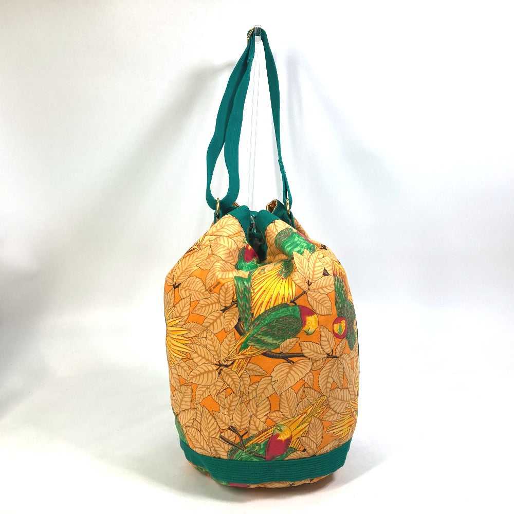 HERMES Shoulder Bag canvas green vintage Bird pat… - image 11