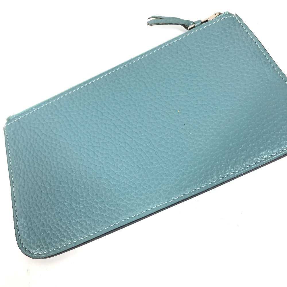 HERMES Long Wallet Purse Togo blue Long wallet Do… - image 3