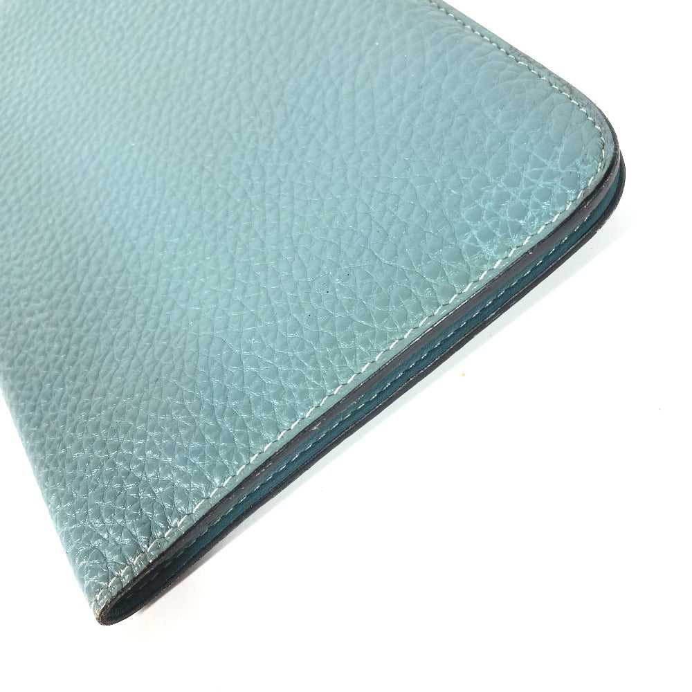 HERMES Long Wallet Purse Togo blue Long wallet Do… - image 7