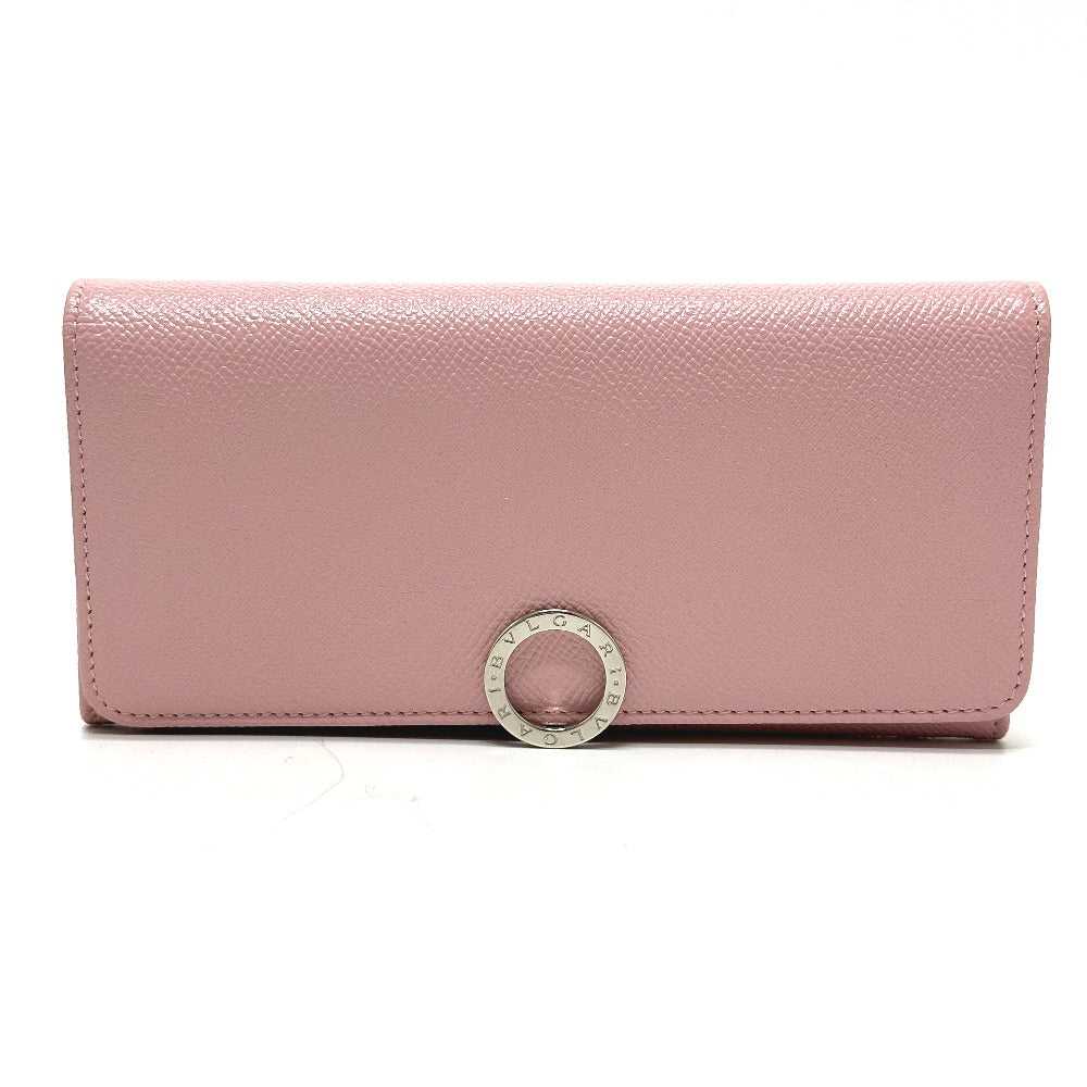 BVLGARI Long Wallet Purse 291419 leather pink Bul… - image 1