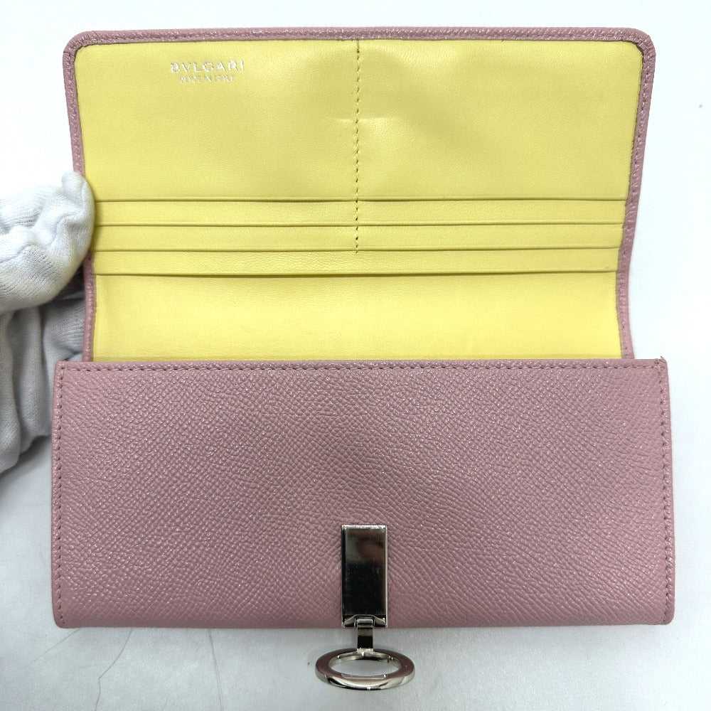 BVLGARI Long Wallet Purse 291419 leather pink Bul… - image 7