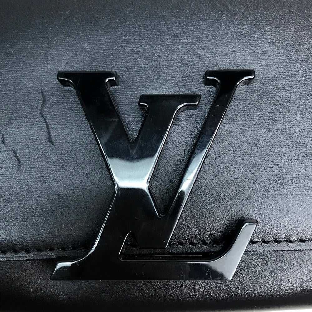 LOUIS VUITTON Clutch bag leather black LV logo Po… - image 6