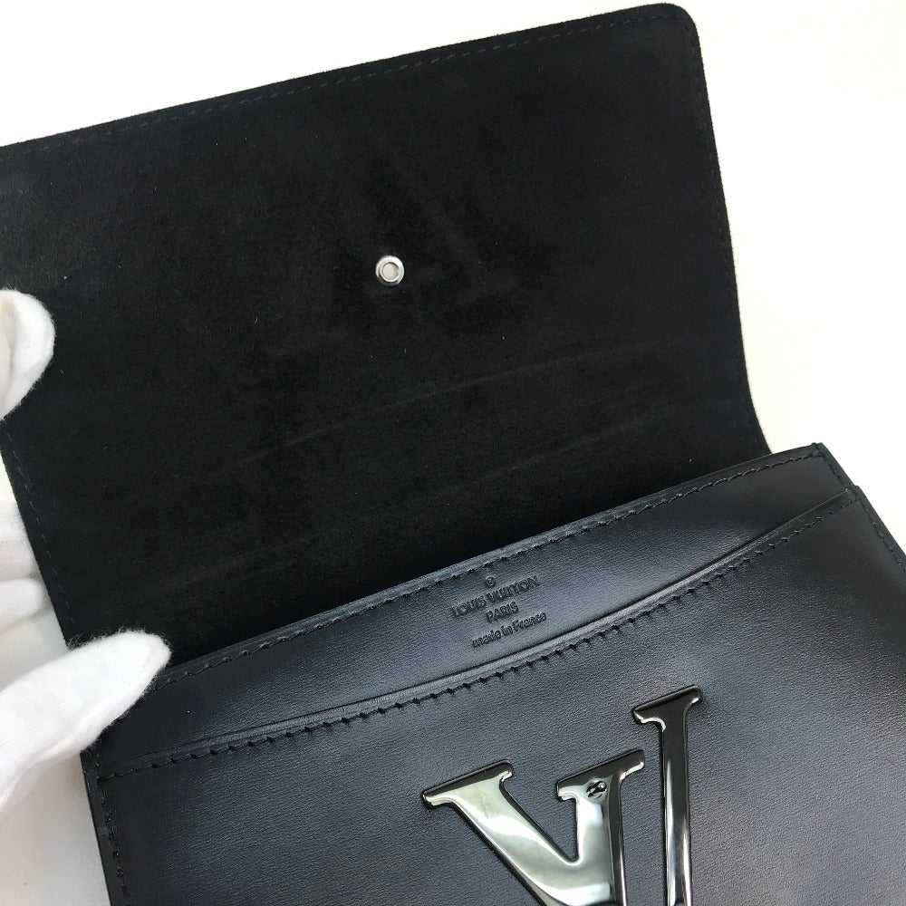 LOUIS VUITTON Clutch bag leather black LV logo Po… - image 7