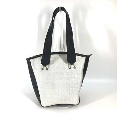 BVLGARI Handbag Canvas / leather white Logo mania… - image 1