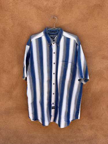 Blue & White Striped Coliseum Jeanswear Cotton Shi