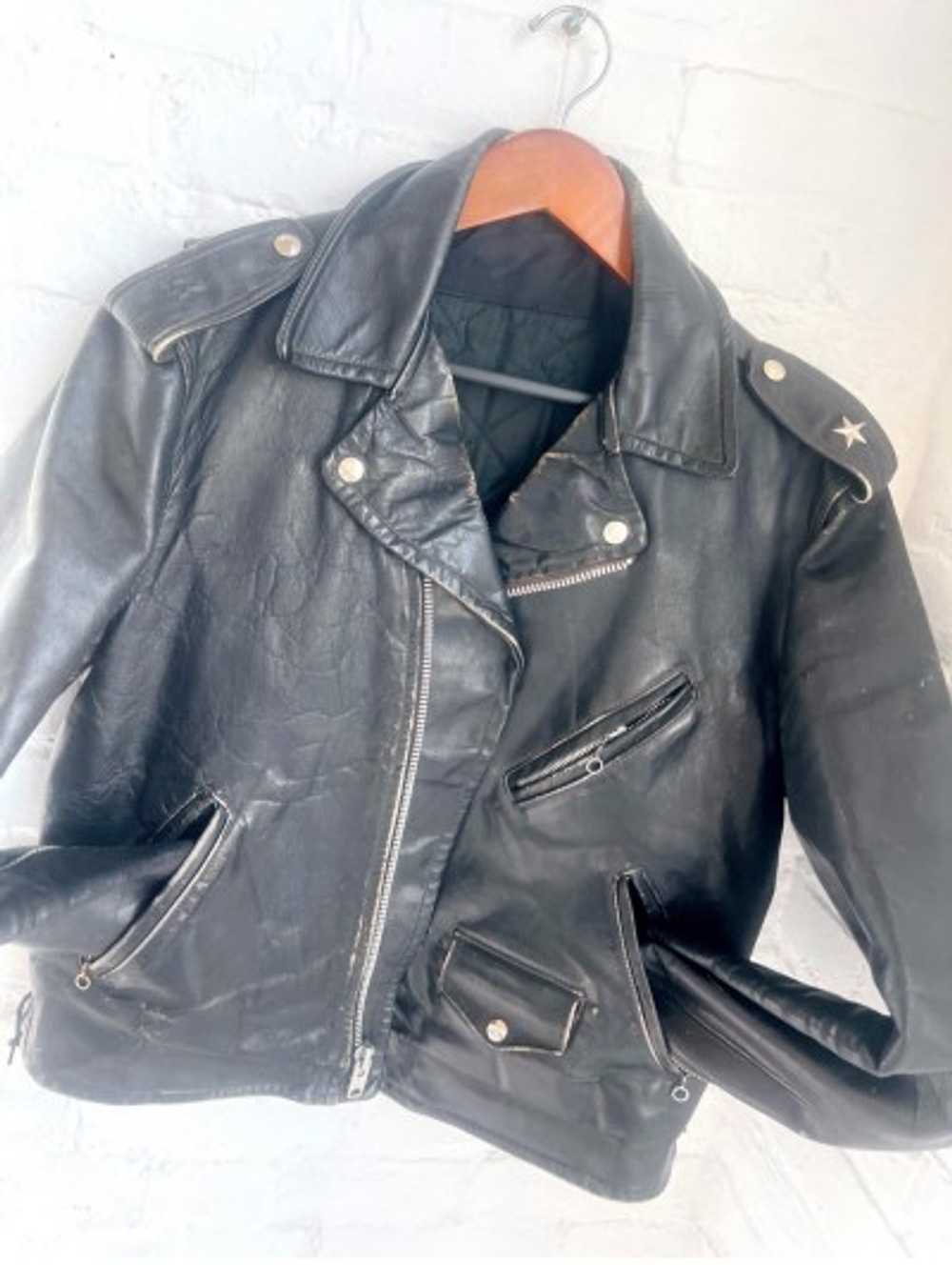 distressed perfecto studded moto jacket - image 1