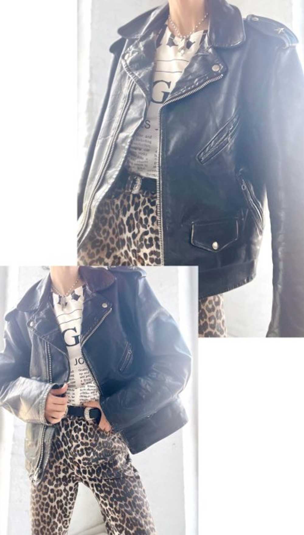 distressed perfecto studded moto jacket - image 2