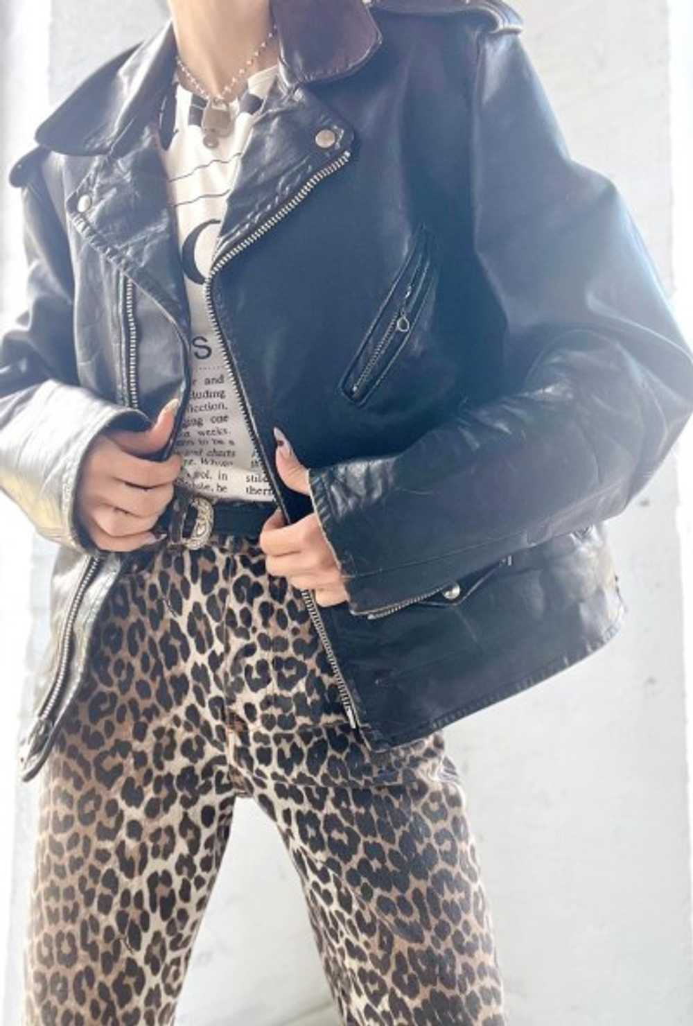 distressed perfecto studded moto jacket - image 4