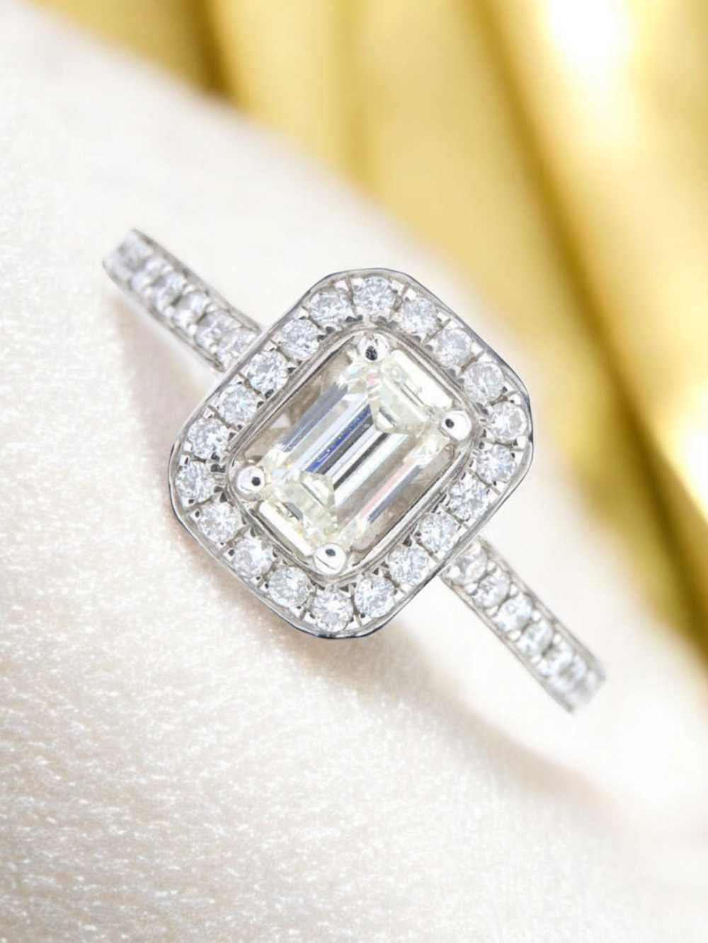 Product Details Bespoke Emerald Cut Diamond Halo … - image 3