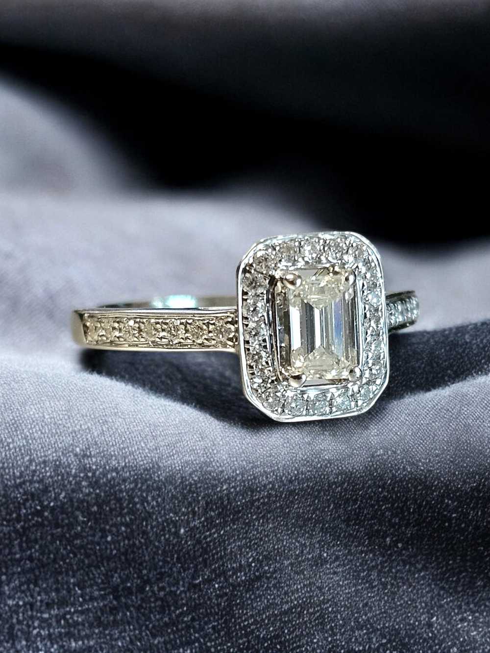 Product Details Bespoke Emerald Cut Diamond Halo … - image 9