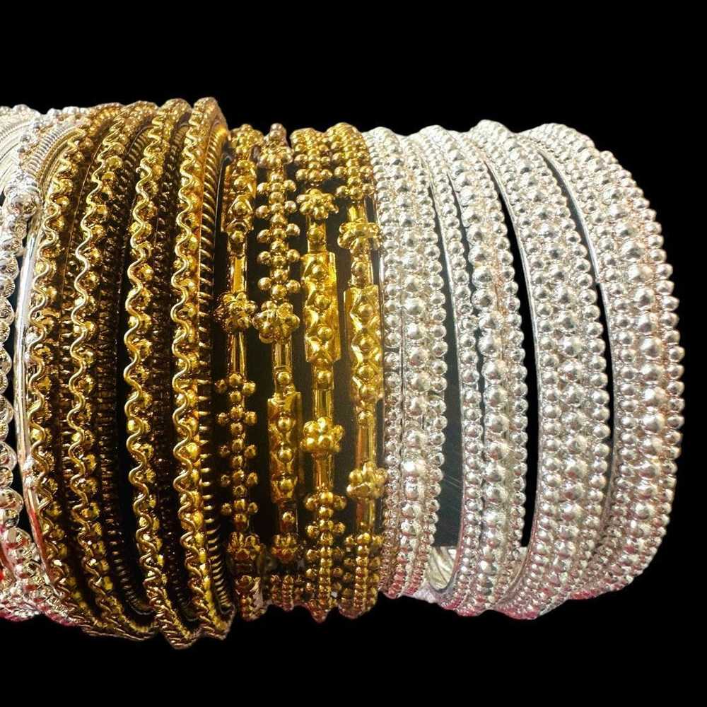 Jewelry BULK LOT SILVER & GOLD TONE BANGLE BRACEL… - image 3