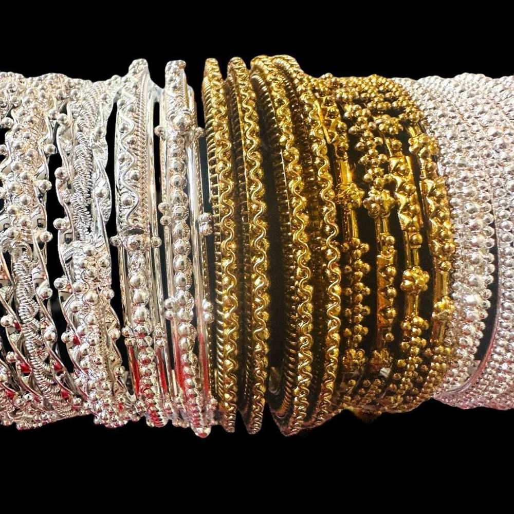 Jewelry BULK LOT SILVER & GOLD TONE BANGLE BRACEL… - image 6