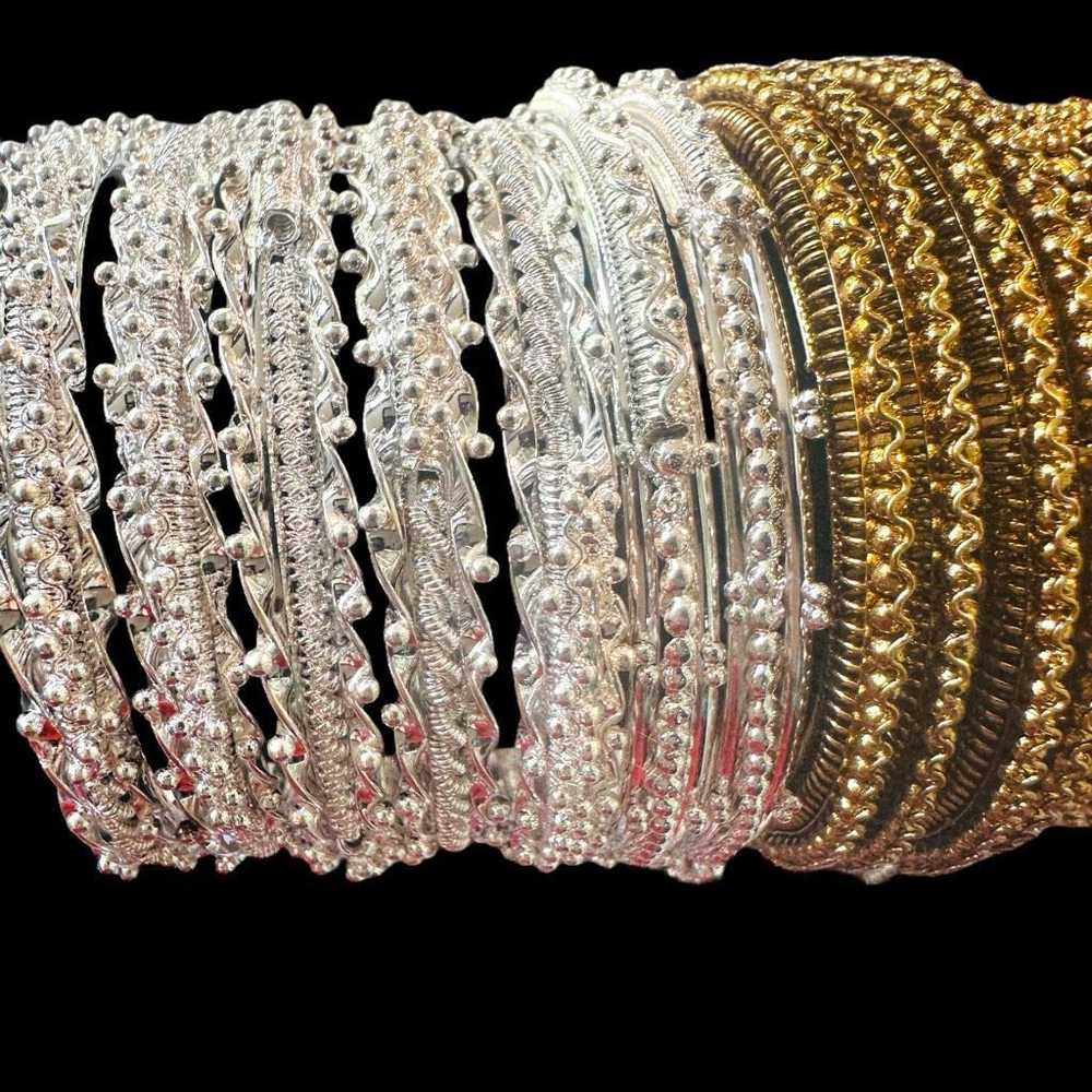 Jewelry BULK LOT SILVER & GOLD TONE BANGLE BRACEL… - image 7