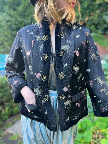 The Astrid Jacket - Vintage reversible black flora