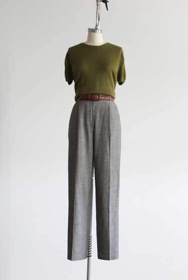 houndstooth wool high rise trousers