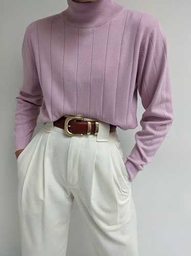 Vintage Lilac Cotton Mock Neck