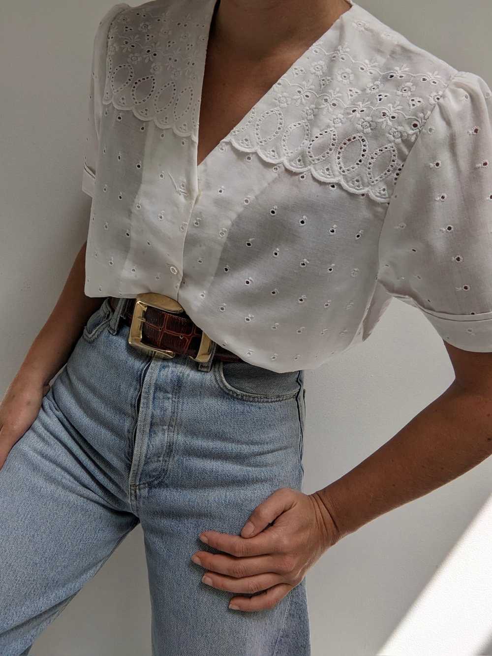 Sweet Vintage Eyelet Blouse - image 2