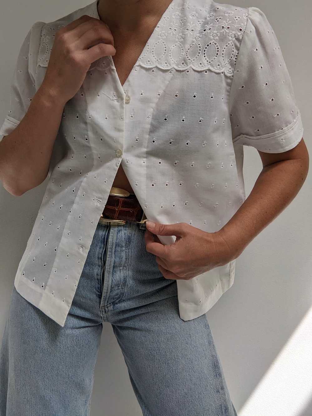 Sweet Vintage Eyelet Blouse - image 5