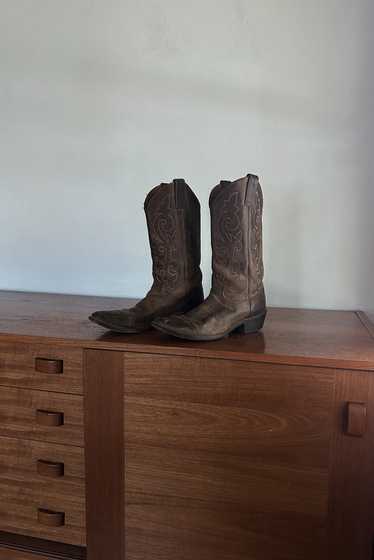 1990's JUSTIN LEATHER COWBOY BOOTS | SIZE 9