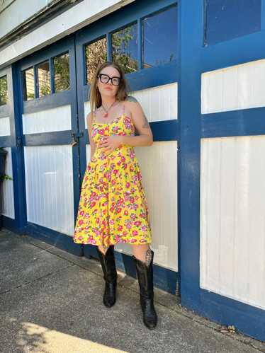 100% Cotton Adrienne Vittadini Yellow Dress