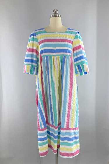 Vintage 80s Pastel Rainbow Caftan