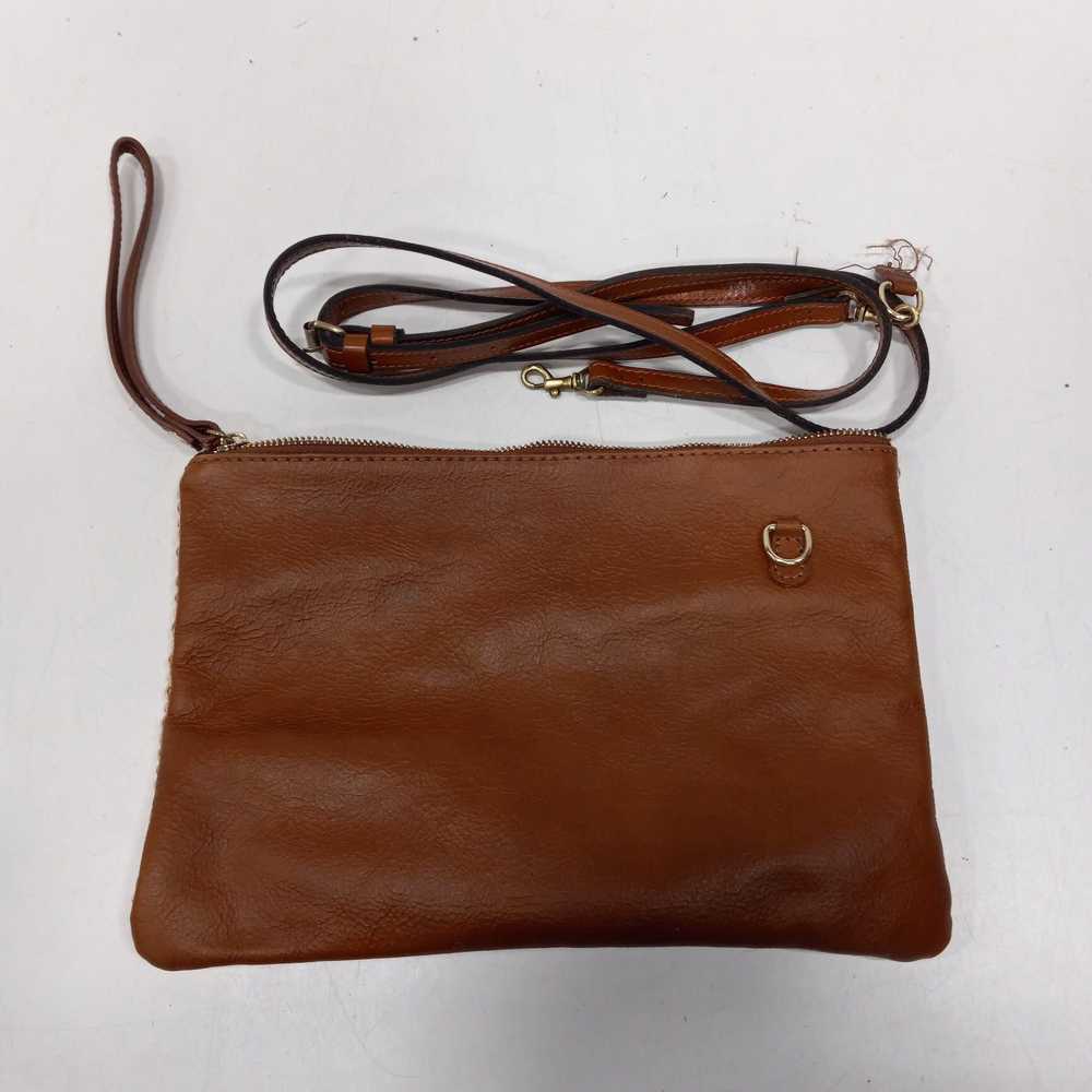 Pratesi Firenze Brown Leather & Woven Crossbody B… - image 2