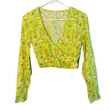 BP NWT BP Bright Floral Stretch Waist Deep V Crop… - image 1