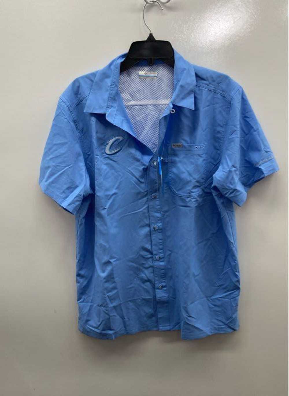 Columbia Men Blue Button Up Short Sleeve Shirt Sz… - image 1