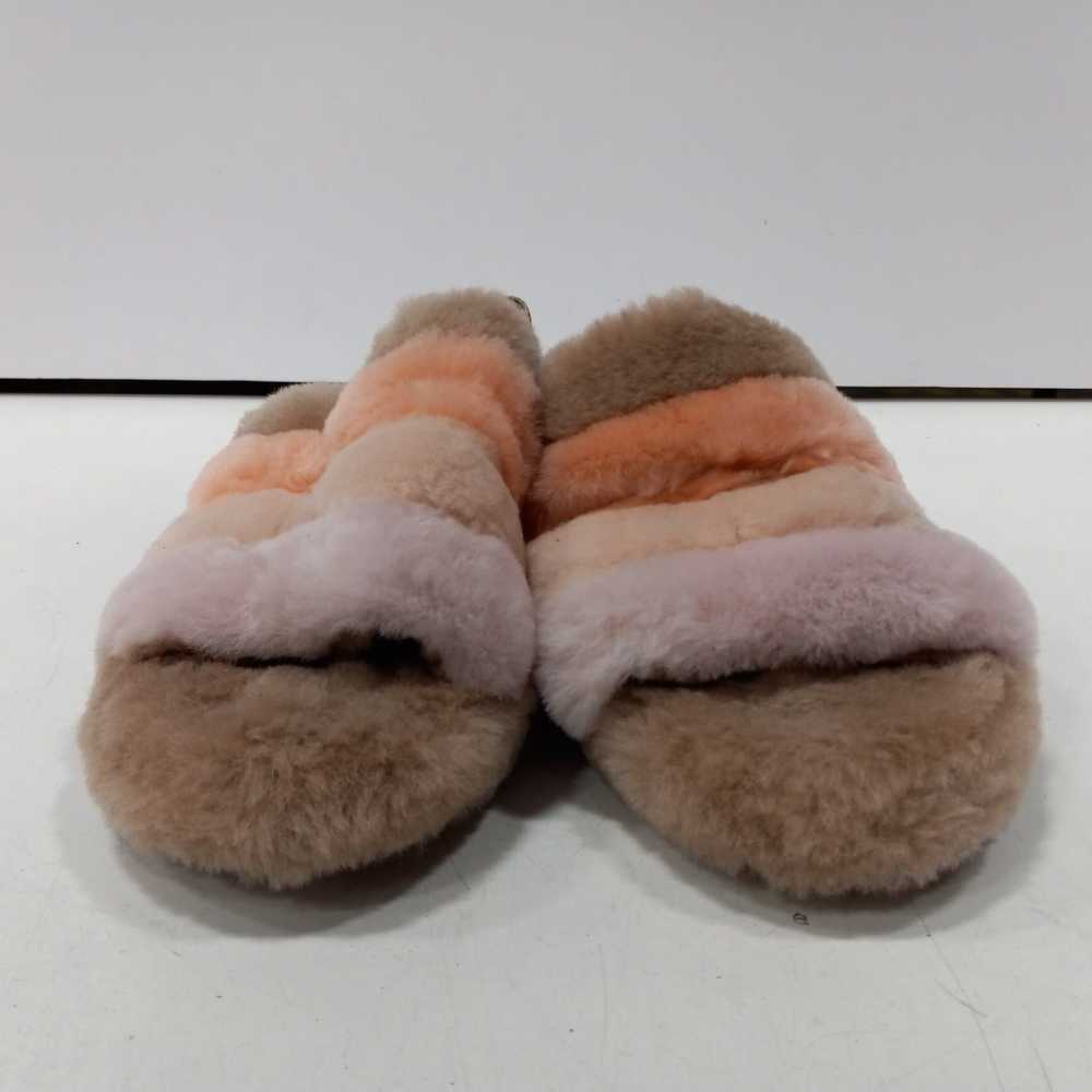 WOMENS BROWN & PINK UGG SLIDES SIZE 11 - image 1