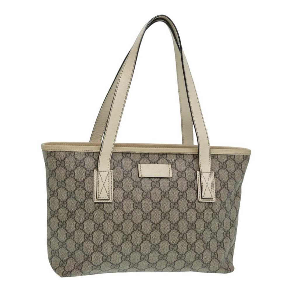 Gucci GUCCI GG Supreme Hand Bag PVC Leather Beige… - image 1