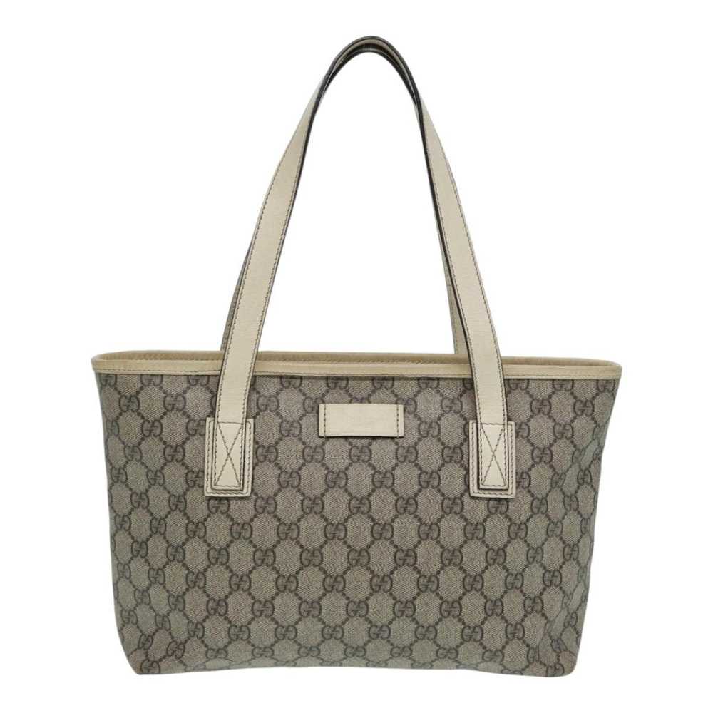 Gucci GUCCI GG Supreme Hand Bag PVC Leather Beige… - image 2