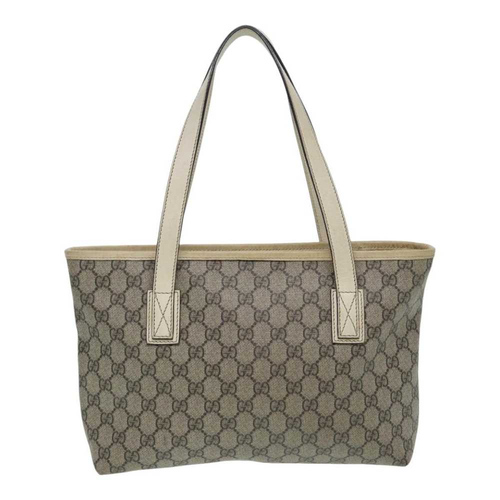 Gucci GUCCI GG Supreme Hand Bag PVC Leather Beige… - image 3