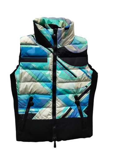 Emilio Pucci Blue And Black Down Puffer Vest