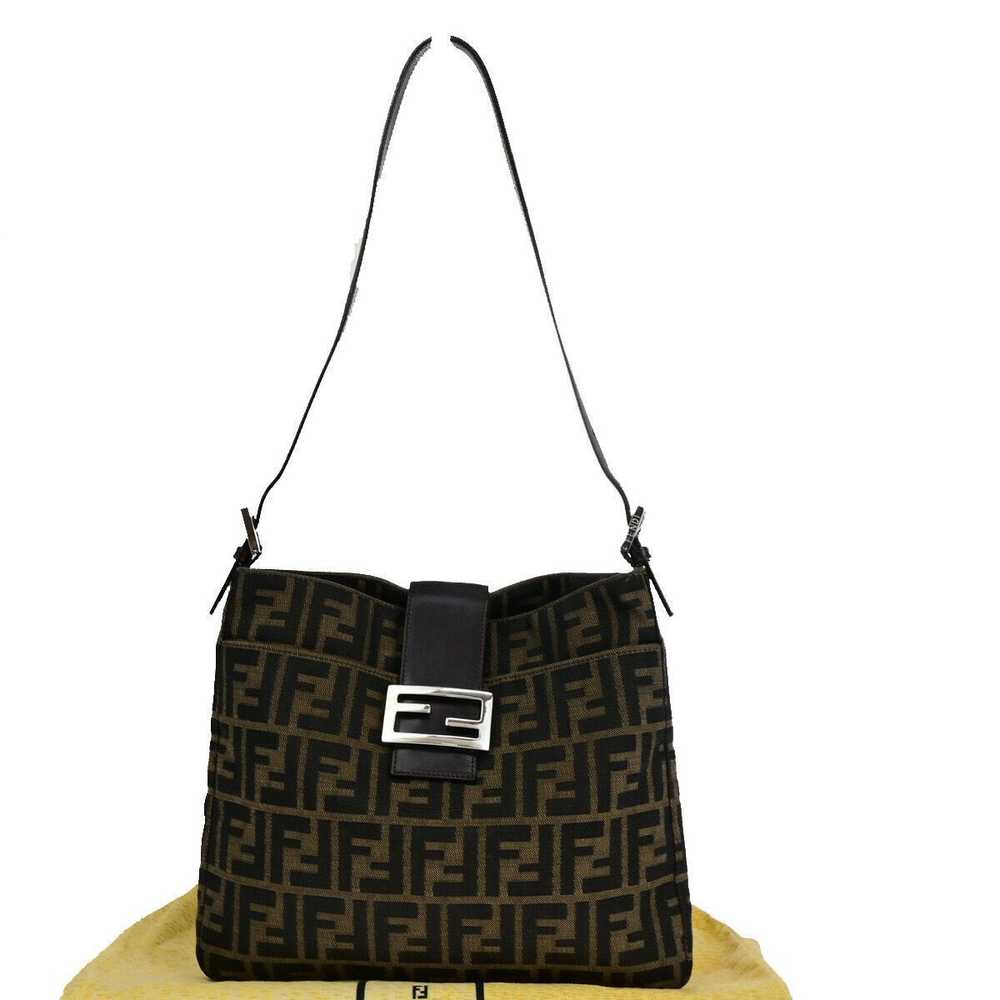 Fendi Zucca Brown Canvas Shoulder Bag (Pre-Owned) - image 1