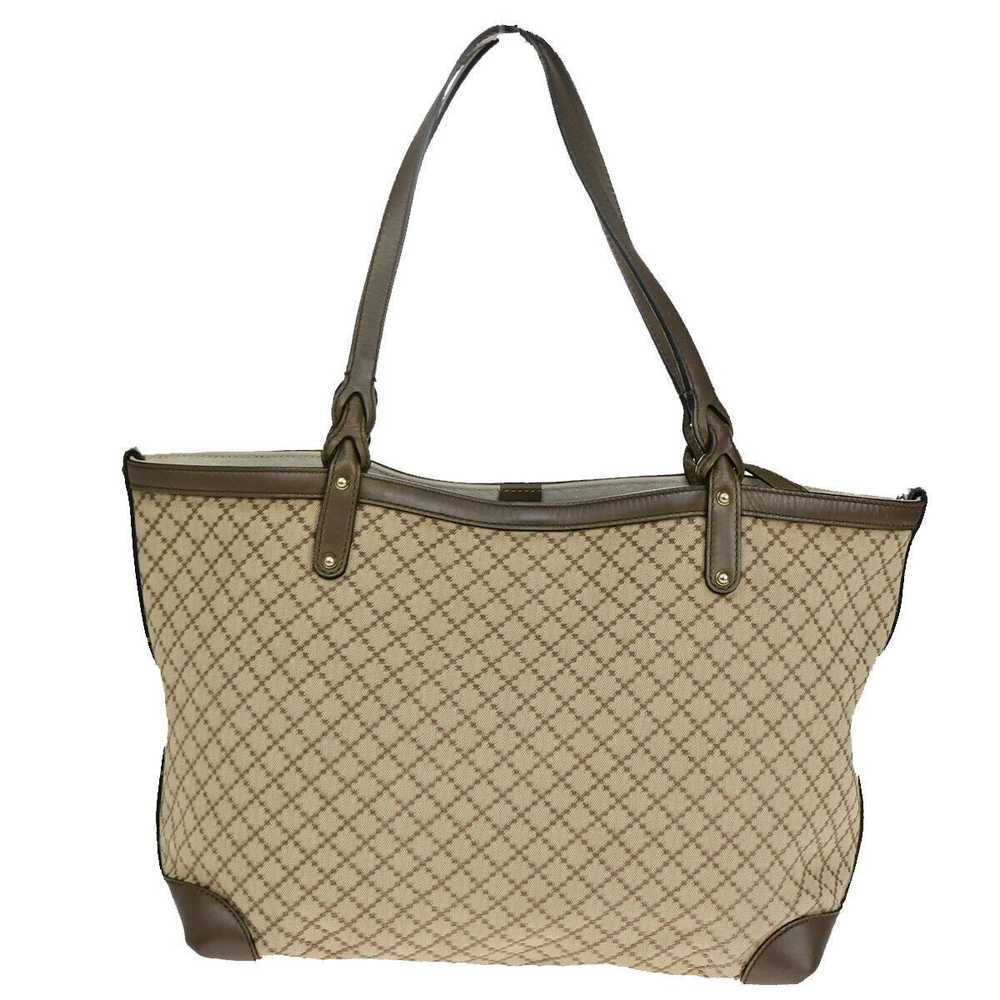 Gucci Diamante Beige Canvas Handbag (Pre-Owned) - image 2