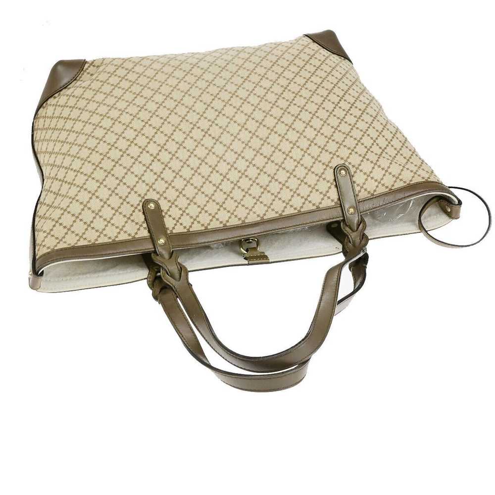 Gucci Diamante Beige Canvas Handbag (Pre-Owned) - image 4