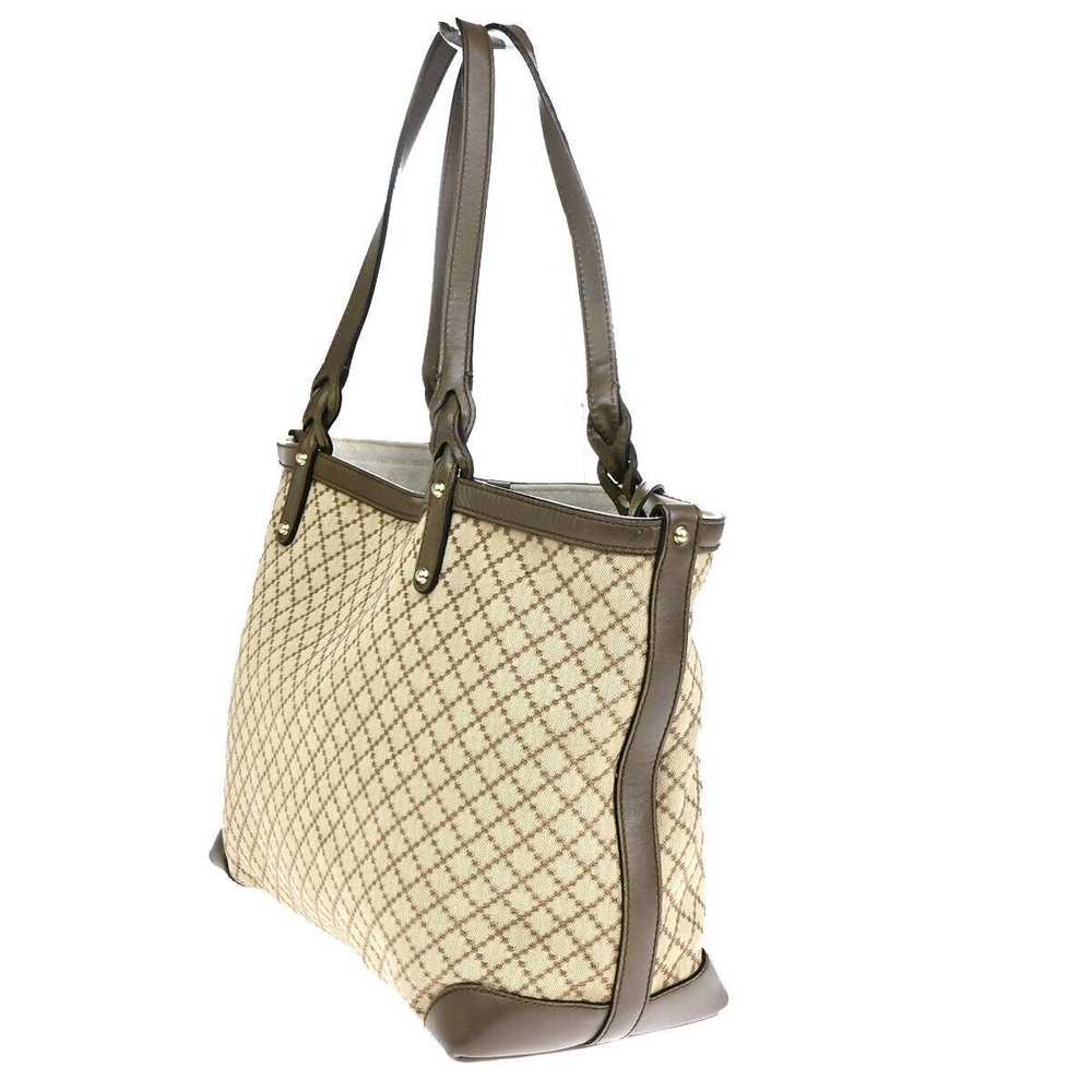 Gucci Diamante Beige Canvas Handbag (Pre-Owned) - image 8