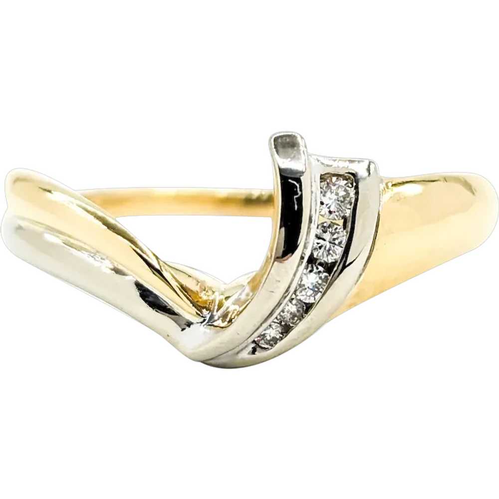 Vintage Channel Set Diamond Ring Wrap in Two Tone… - image 1