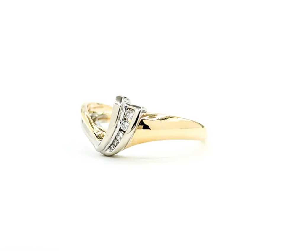 Vintage Channel Set Diamond Ring Wrap in Two Tone… - image 3