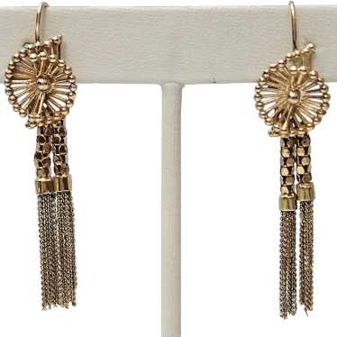 18K Pierced Dangle Earrings - image 1