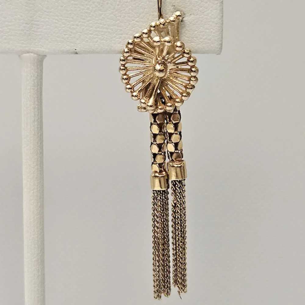 18K Pierced Dangle Earrings - image 3