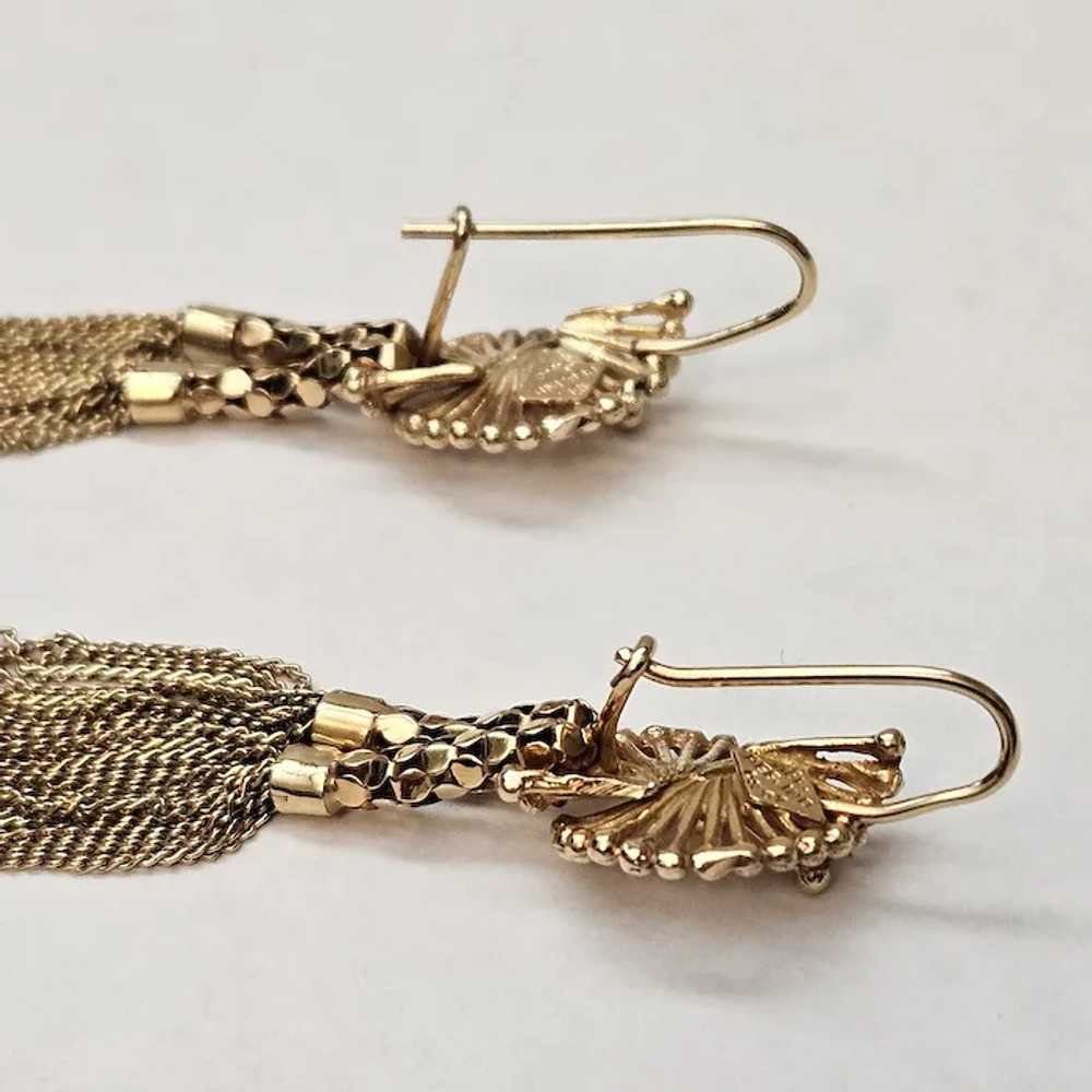 18K Pierced Dangle Earrings - image 4