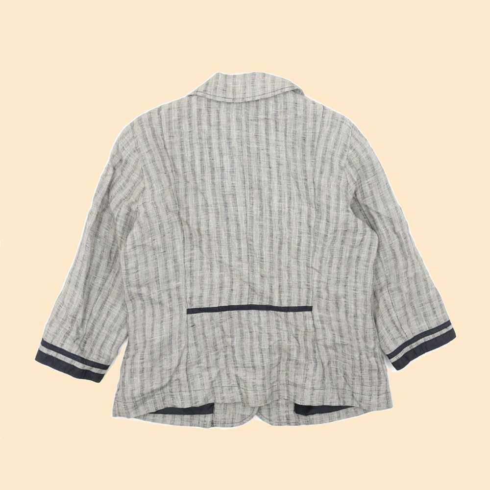 Vintage Stylish Beige Striped Women's Jacket Blaz… - image 2