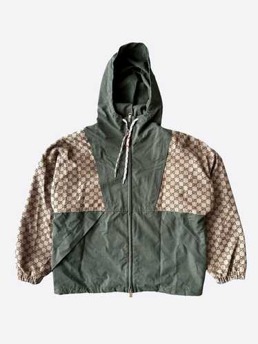 Gucci Green & Beige Monogram Windbreaker